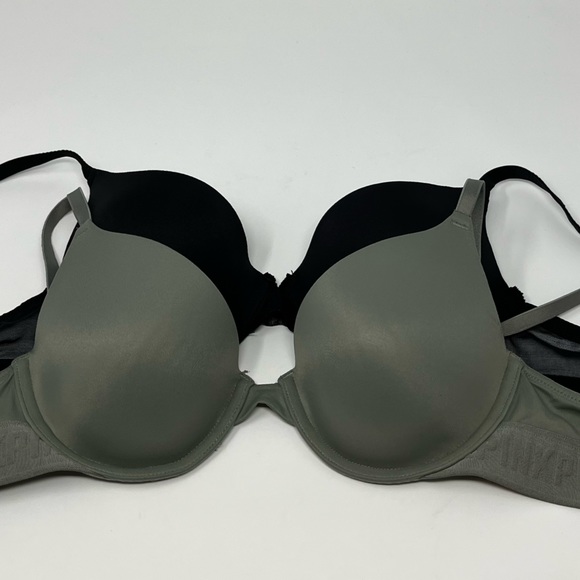 Lot of 2 bras 34b padded underwire danskin Victoria’s Secret black sage green - Picture 1 of 4